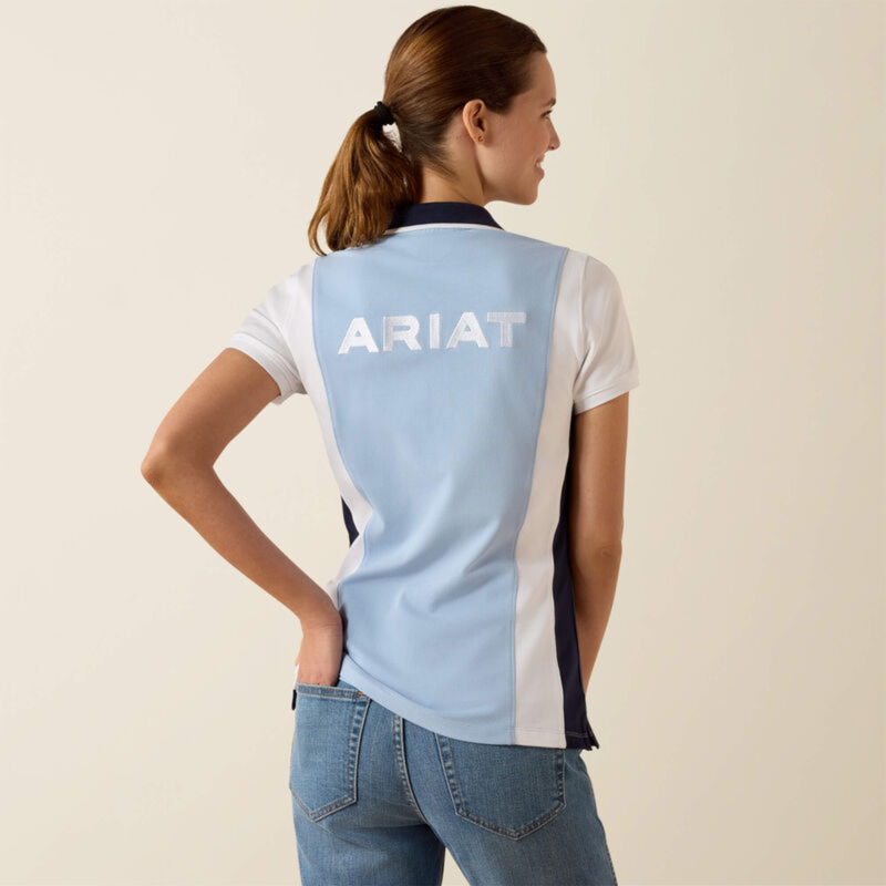 Ariat Women's Taryn Polo Shirt - St.Tropez/White-3