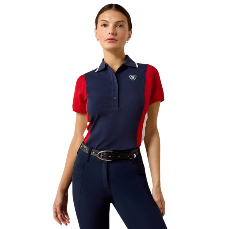 Ariat Women's Taryn Polo Shirt - NavyT/Red