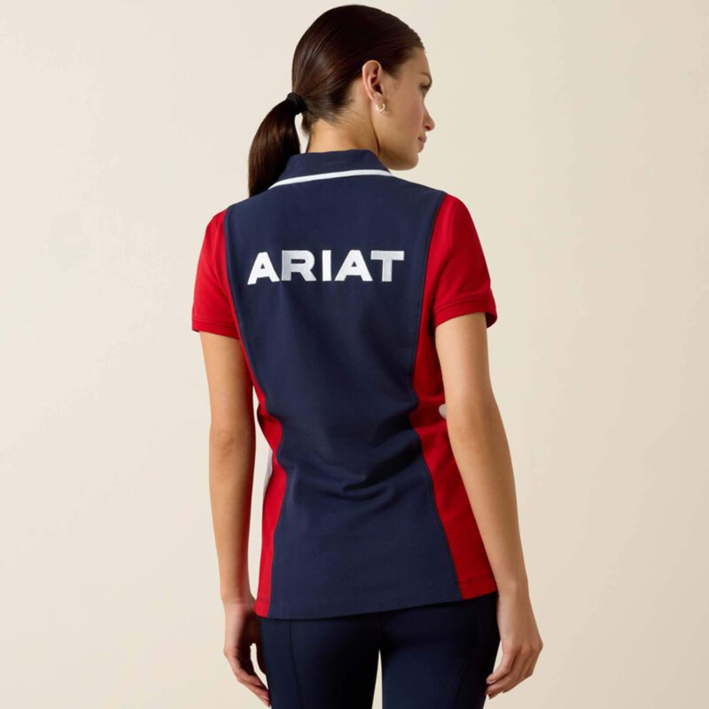 Ariat Women's Taryn Polo Shirt - NavyT/Red-1