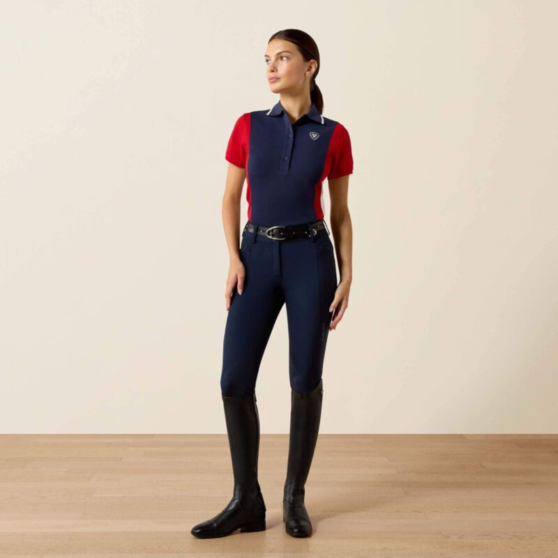 Ariat Women's Taryn Polo Shirt - NavyT/Red-4
