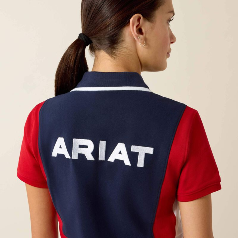 Ariat Women's Taryn Polo Shirt - NavyT/Red-3