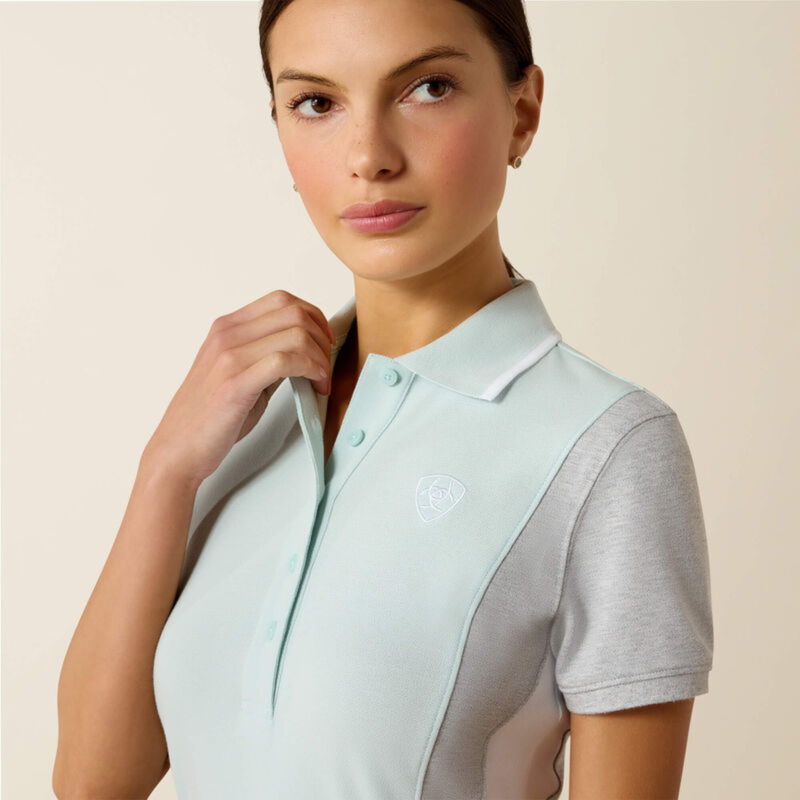 Ariat Women's Taryn Polo Shirt - Starlight/Heather Grey-2