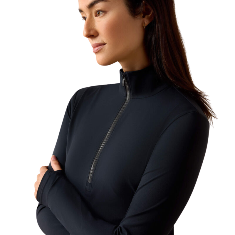 Ariat Women's SolVeil 1/2 Zip Base Layer - Black-2