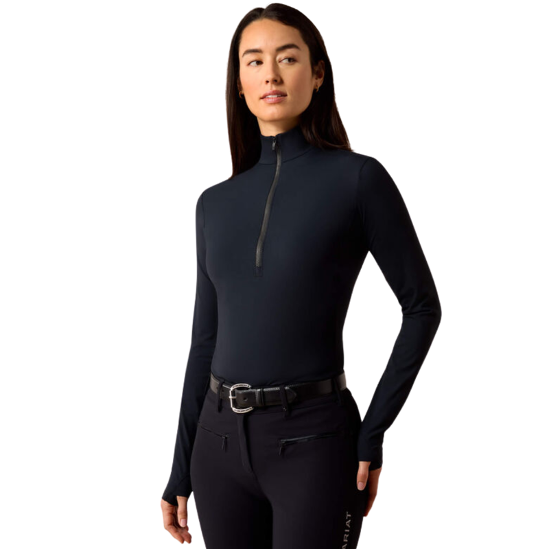Ariat Women's SolVeil 1/2 Zip Base Layer - Black