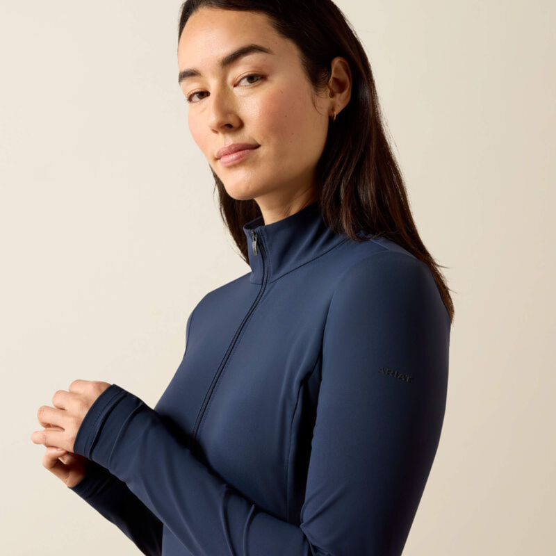 Ariat Women's SolVeil 1/2 Zip Base Layer - Navy Eclipse-2