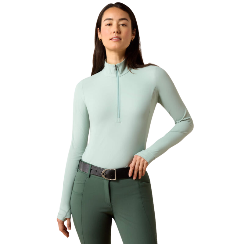 Ariat Women's SolVeil 1/2 Zip Base Layer - Blue Surf