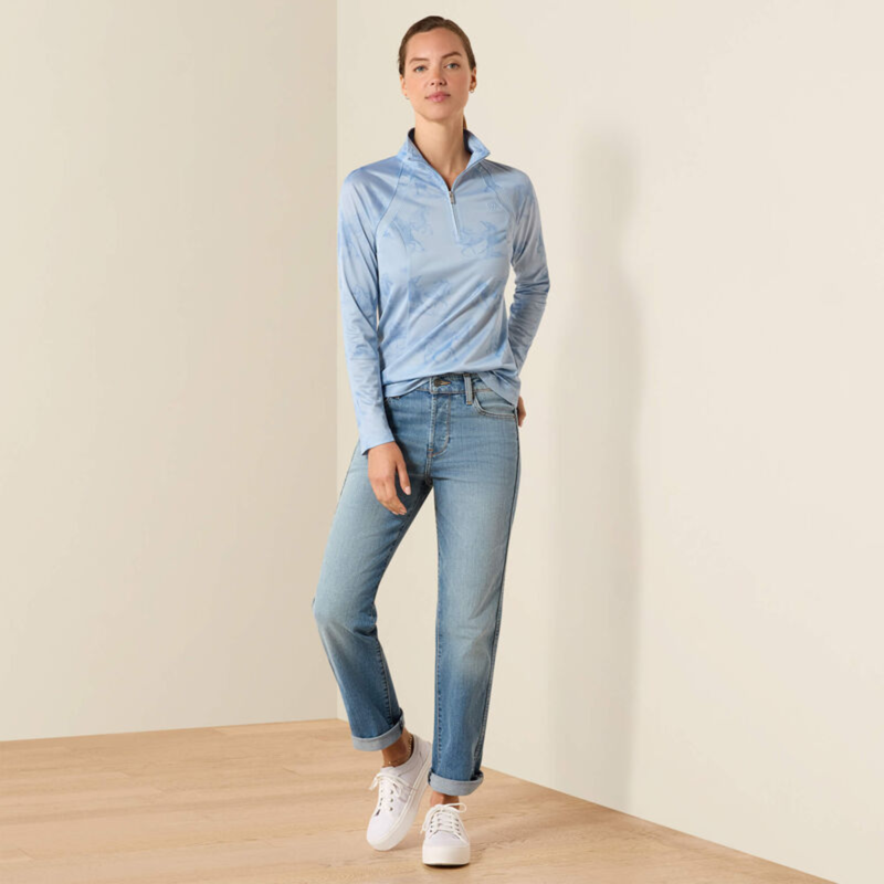 Ariat Women's Sunstopper 3.0 1/4 Zip Base Layer - St. Tropez Mirage Print-3