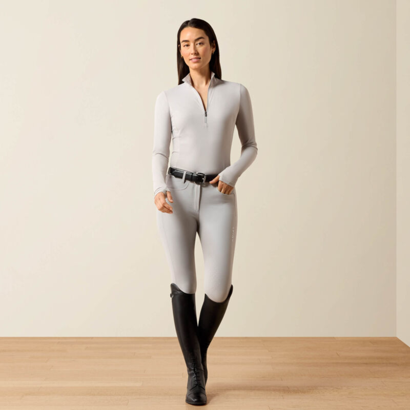 Ariat Women's SolVeil 1/2 Zip Base Layer - Show Grey-4