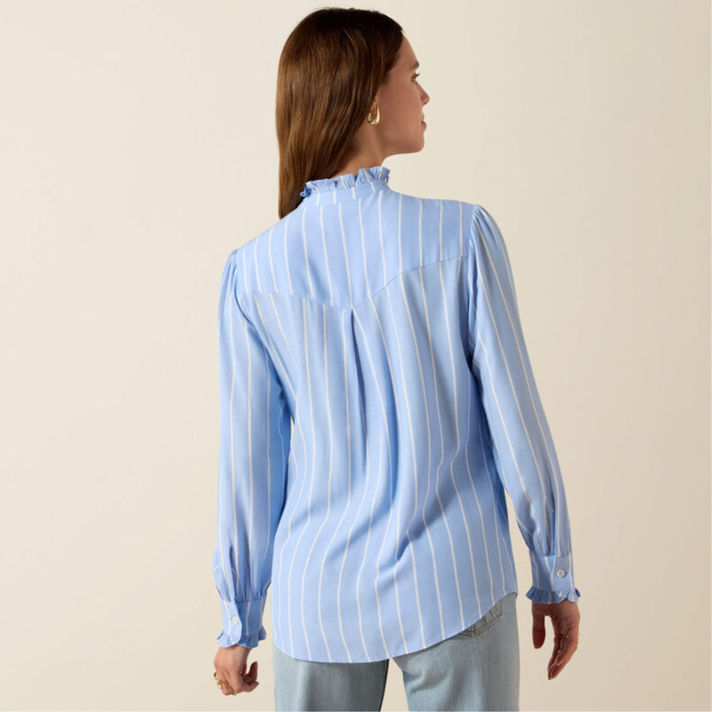 Ariat Women's Cricklade Blouse - Pacific Blue Stripe-1
