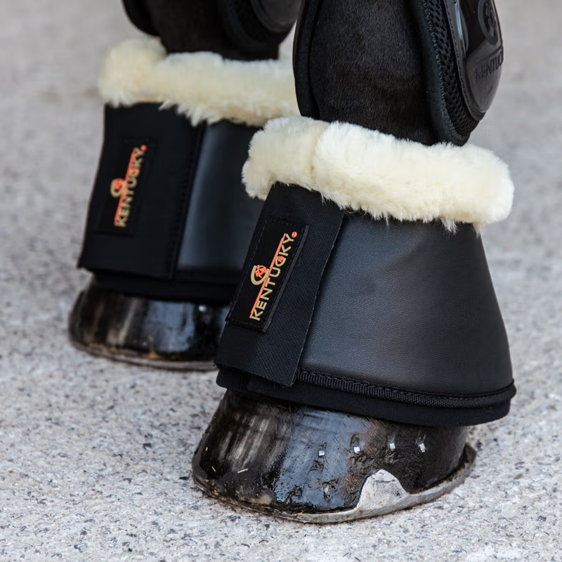 Kentucky Sheepskin Leather Overreach Boots - Black-1
