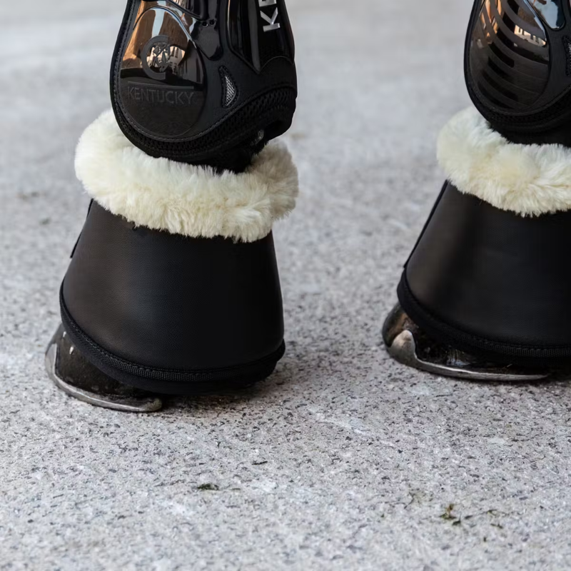 Kentucky Sheepskin Leather Overreach Boots - Black-2