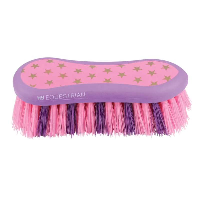 Hy Equestrian ProGroom Star Easy Grip Dandy Brush - Pink/Lilac