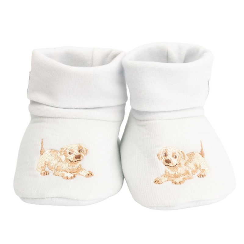 Wrendale Designs 'Little Paws Embroidered Baby Booties-2