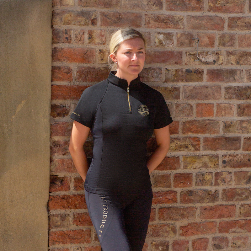 Supreme Products Ladies Show Rider Short Sleeve Base Layer - Black/Gold