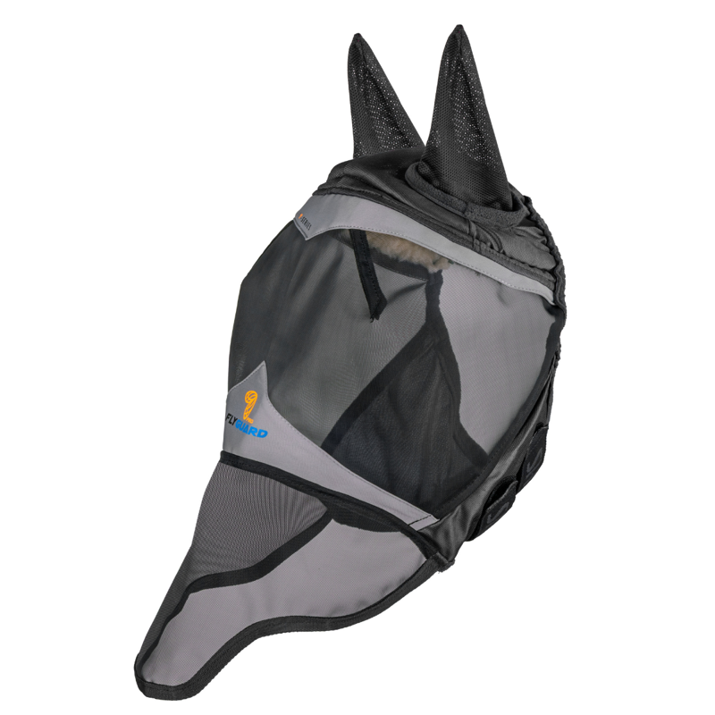Shires Fine Mesh Fly Mask with Ears and Nose - Jet-1