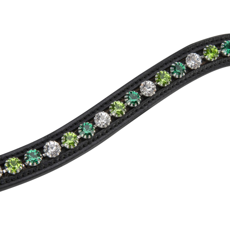 Shires Velociti GARA Green Diamante Browband - Black-1
