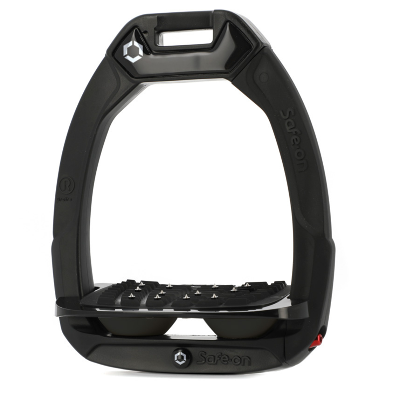 Flex-On Safe-On Inclined Ultra-Grip Stirrups - Black/Black/Black