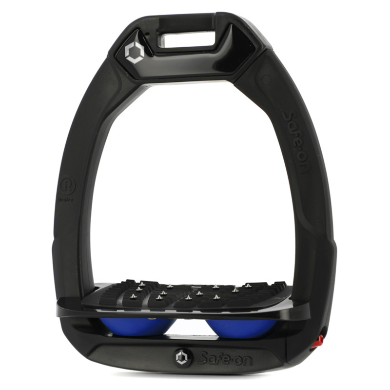 Flex-On Safe-On Inclined Ultra-Grip Stirrups - Black/Black/Blue