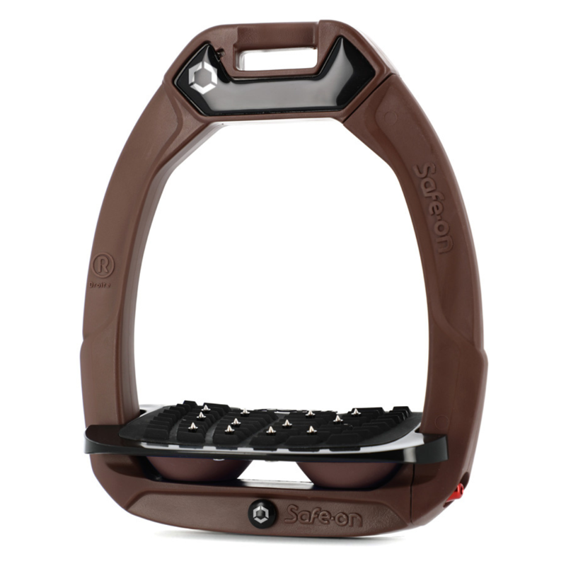 Flex-On Safe-On Inclined Ultra-Grip Stirrups - Chocolate/Black/Chocolate
