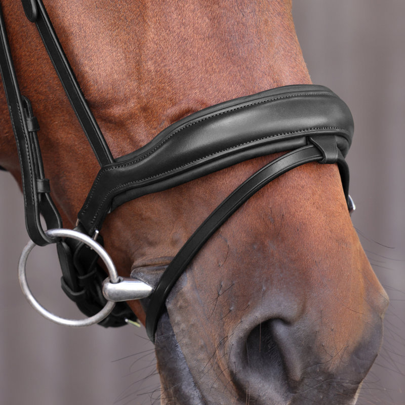 Shires Velociti LUSSO Elite Dressage Flash Bridle - Black-2