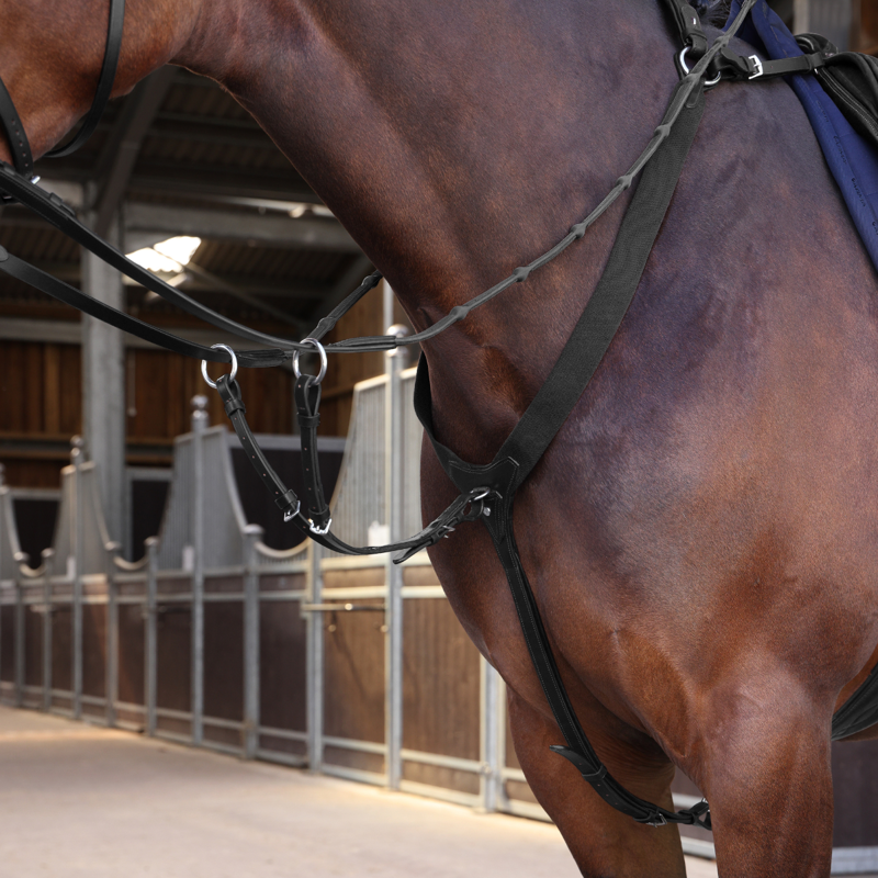 Shires Velociti LUSSO Elite Elastic Breastplate - Black