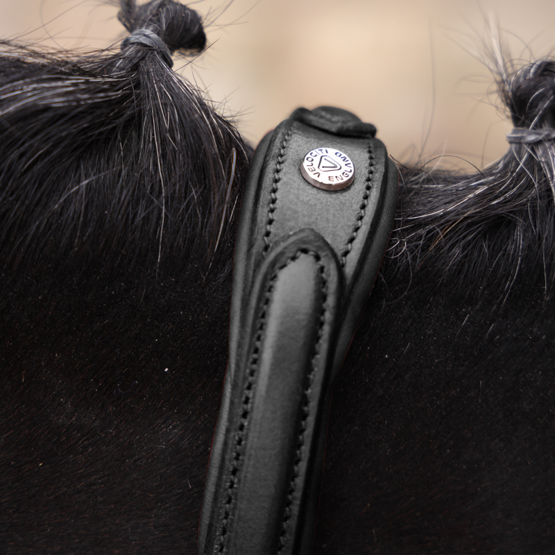 Shires Velociti LUSSO Opus 180M Dressage Cavesson Bridle - Black-2