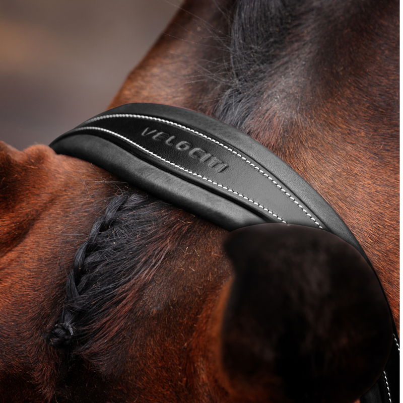 Shires Velociti LUSSO Opus 180M Dressage Cavesson Bridle - Black-3