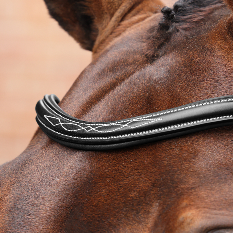 Shires Velociti LUSSO Opus 180M Dressage Cavesson Bridle - Black-4