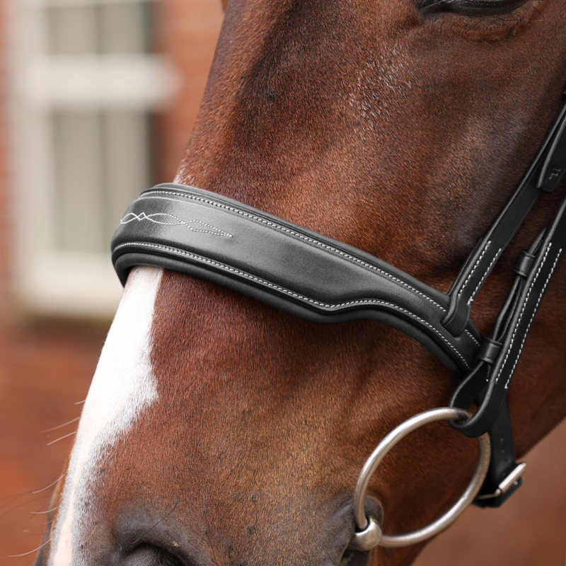 Shires Velociti LUSSO Opus 180M Dressage Cavesson Bridle - Black-5