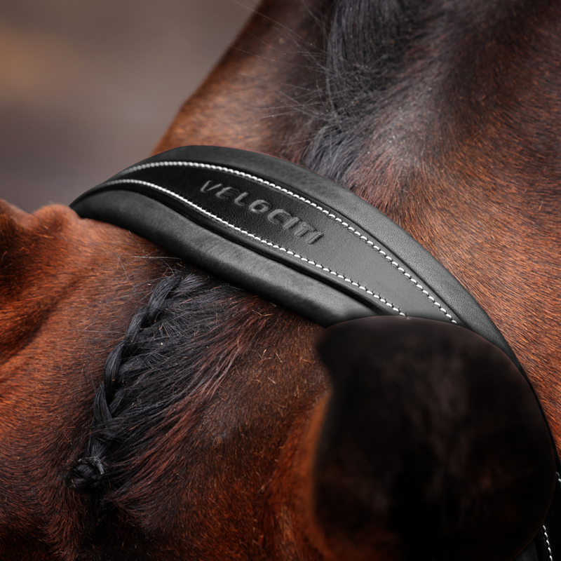 Shires Velociti LUSSO Opus 180M Dressage Flash Bridle - Black-4