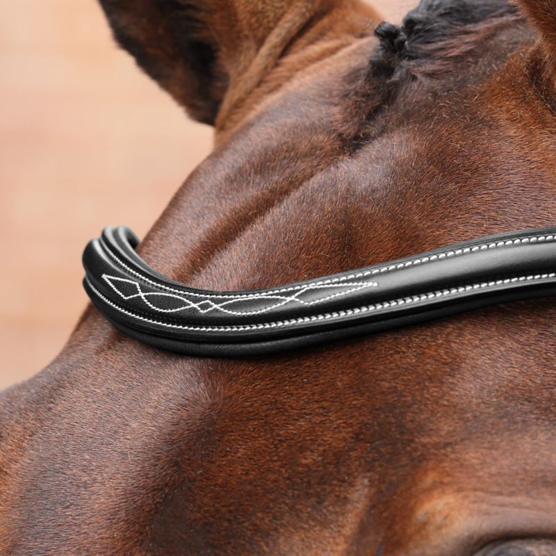 Shires Velociti LUSSO Opus 180M Dressage Flash Bridle - Black-5