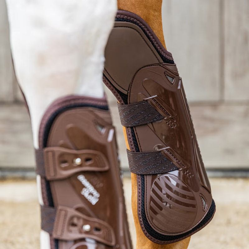 Kentucky Tendon Boots with Elastic Knee Protection M - Brown-2