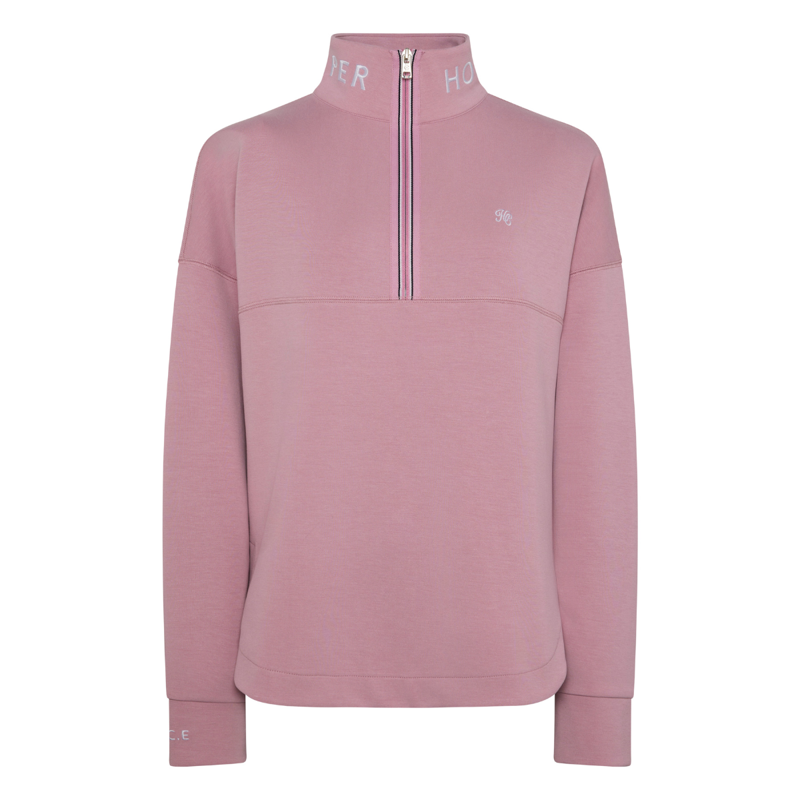 Holland Cooper Windsor Quarter Zip Sweat - Dawn Pink-4