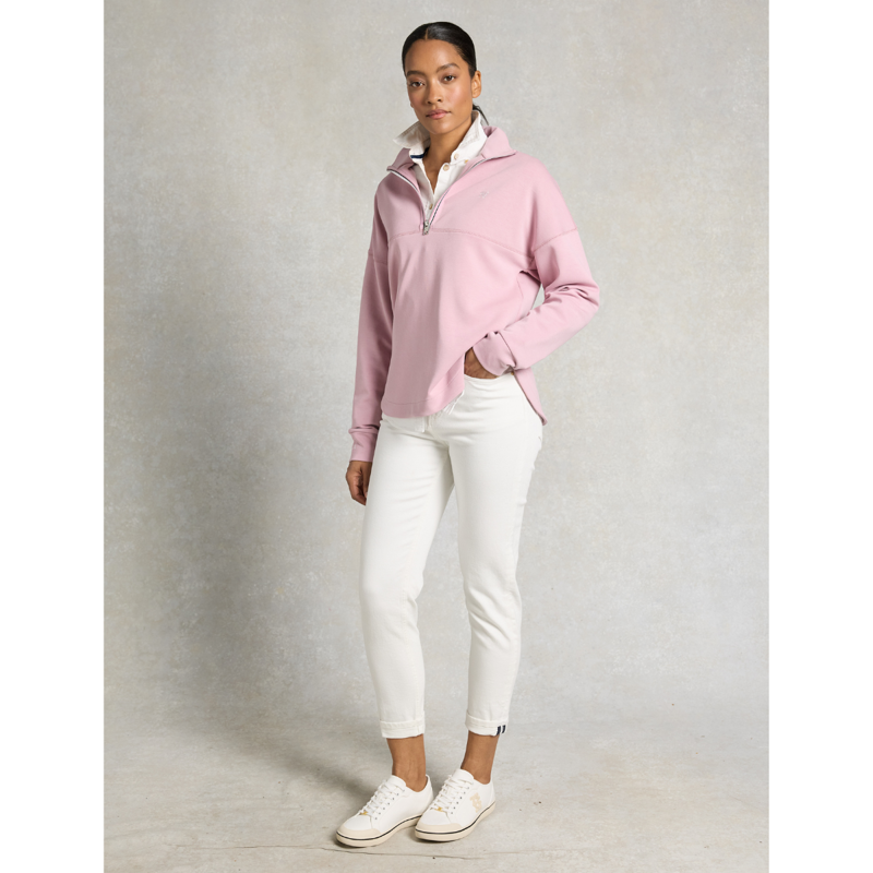 Holland Cooper Windsor Quarter Zip Sweat - Dawn Pink-3