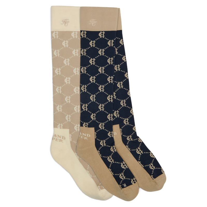 Holland Cooper Riding Socks 2 Pack - Navy Stone