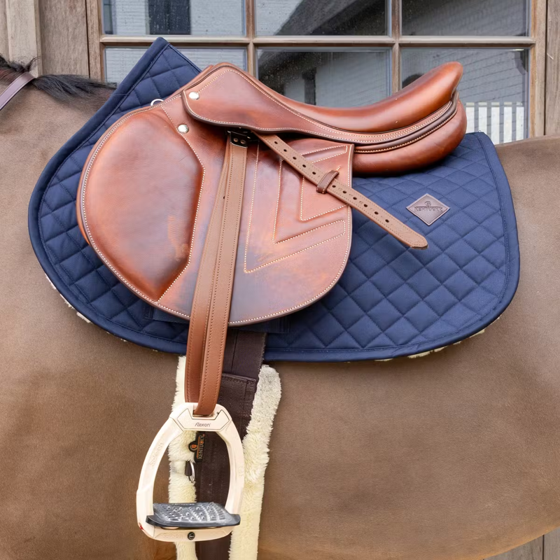 Kentucky Skin Friendly Sheepskin Show Jumping Saddlepad Full - Navy-1