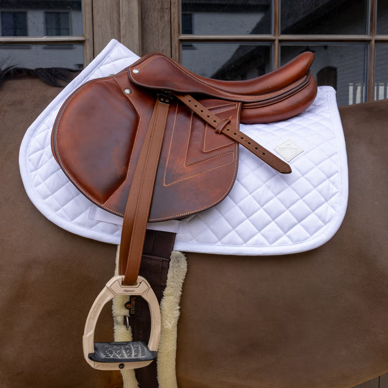 Kentucky Skin Friendly Sheepskin Show Jumping Saddlepad Full - White-1