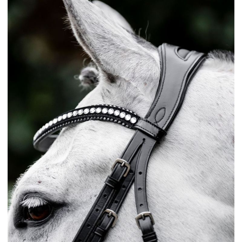 Horseware Diamante Flash Bridle - Black/Silver-1