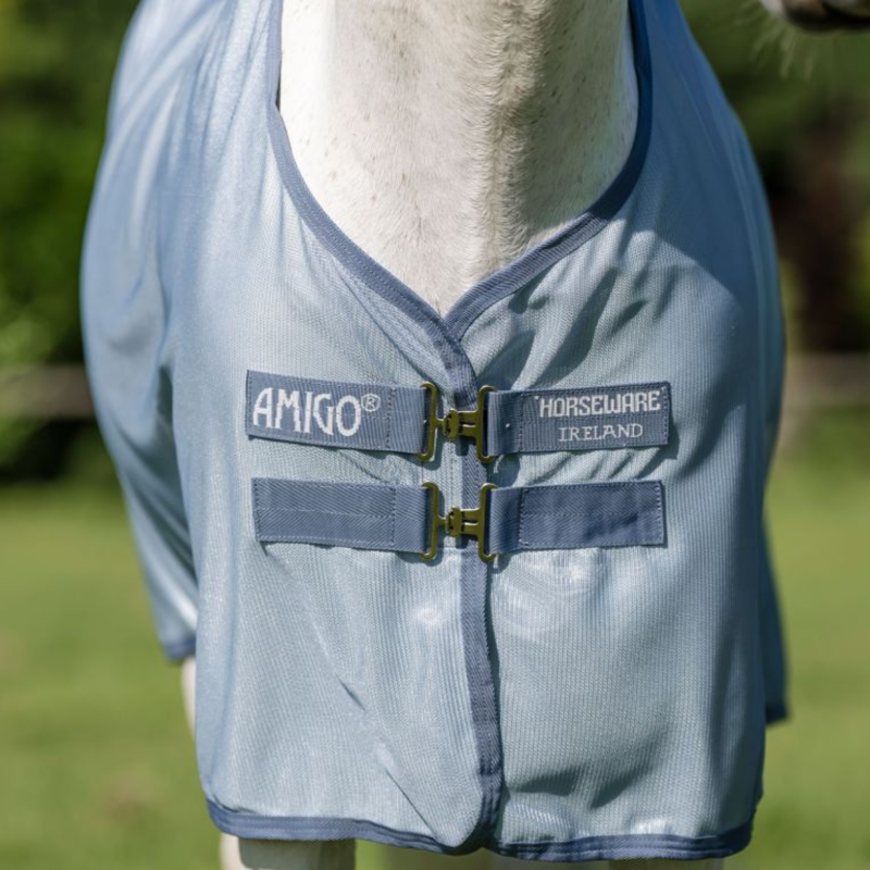 Horseware Amigo Bug Rug Plus Pony Fly Sheet - Heather Blue/Blue/Silver-3