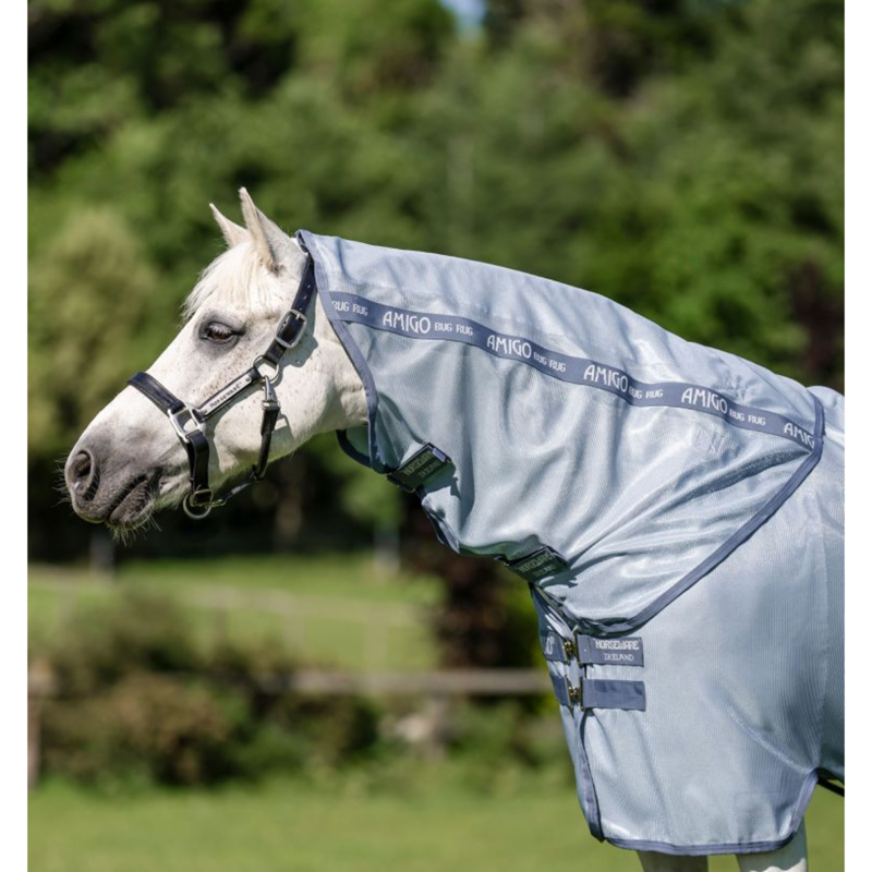 Horseware Amigo Bug Rug Plus Pony Fly Sheet - Heather Blue/Blue/Silver-5