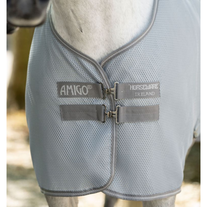 Horseware Amigo AirNet Cooler - Heather Blue/Titanium Grey/Silver-1