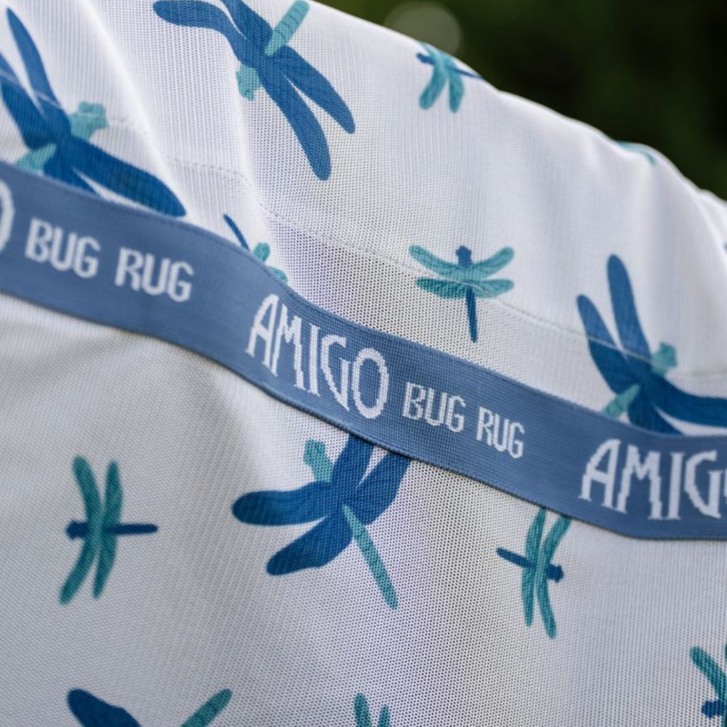 Horseware Amigo Bug Rug Plus Fly Sheet - Dragonfly Print/Silver/Blue/Sage-2
