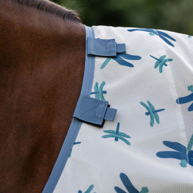 Horseware Amigo Bug Rug Fly Sheet - Dragonfly Print/Silver/Blue/Sage-2