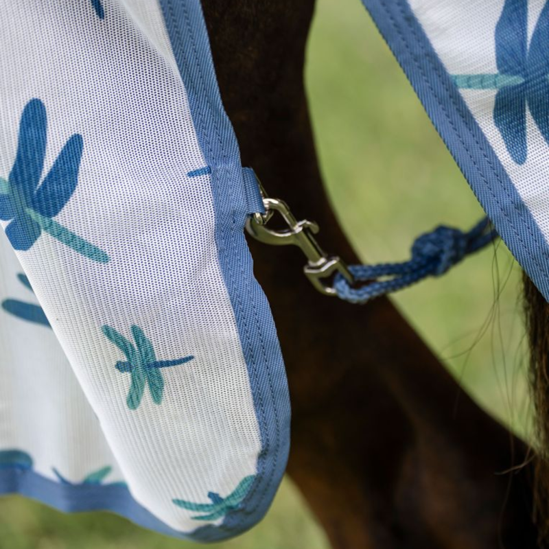 Horseware Amigo Bug Rug Fly Sheet - Dragonfly Print/Silver/Blue/Sage-4