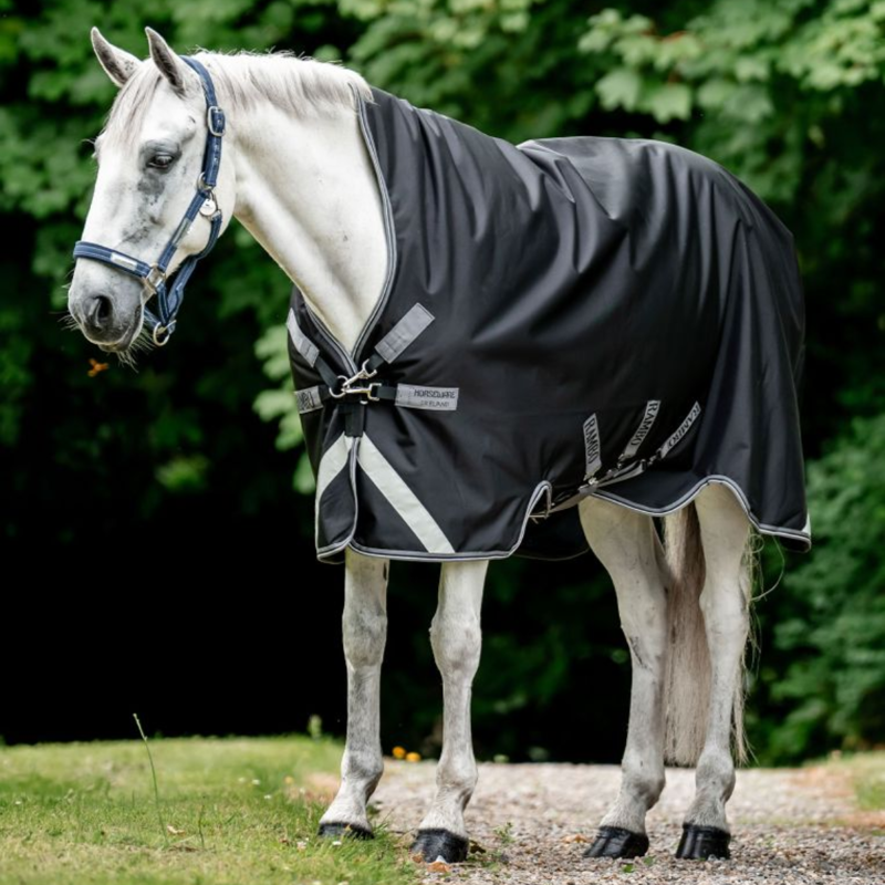 Horseware Rambo 1680D Wug Turnout 50g - Black/Thunderstorm Grey/Silver