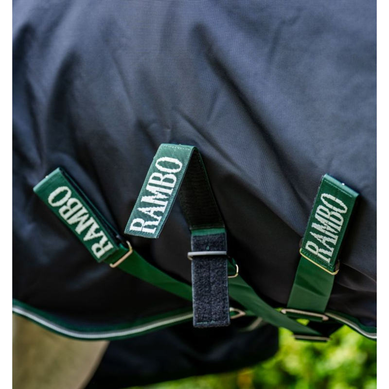 Horseware Rambo 1680D Wug Turnout 0g - Navy/Hunter Green/Silver-5