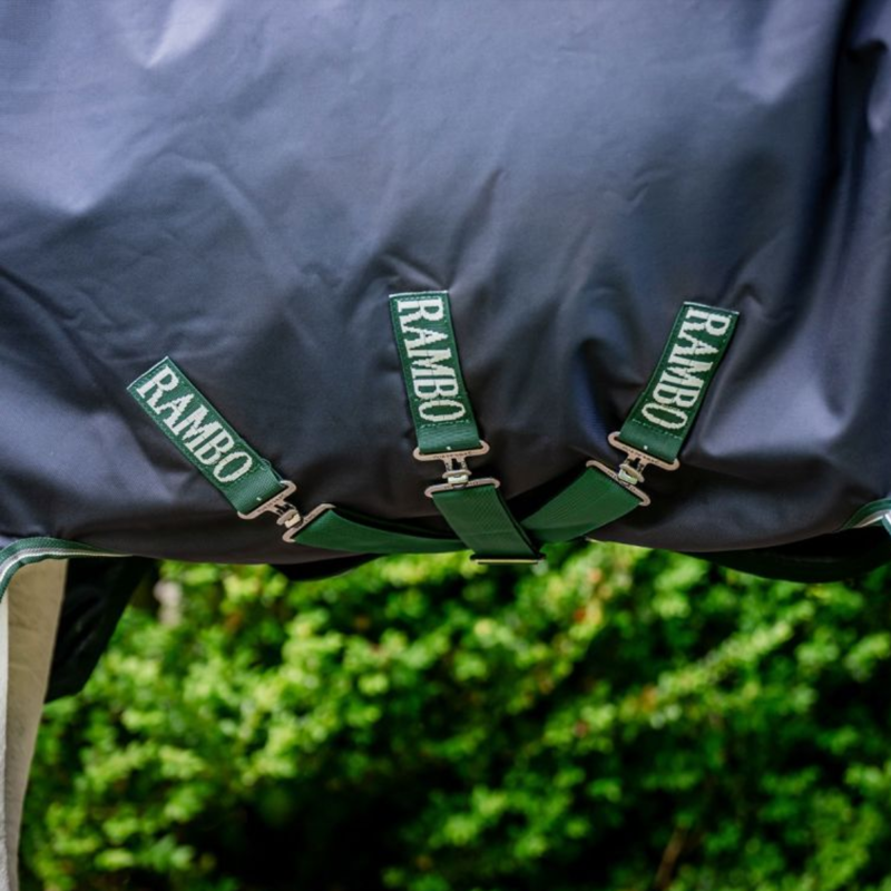 Horseware Rambo 1680D Wug Turnout 0g - Navy/Hunter Green/Silver-4