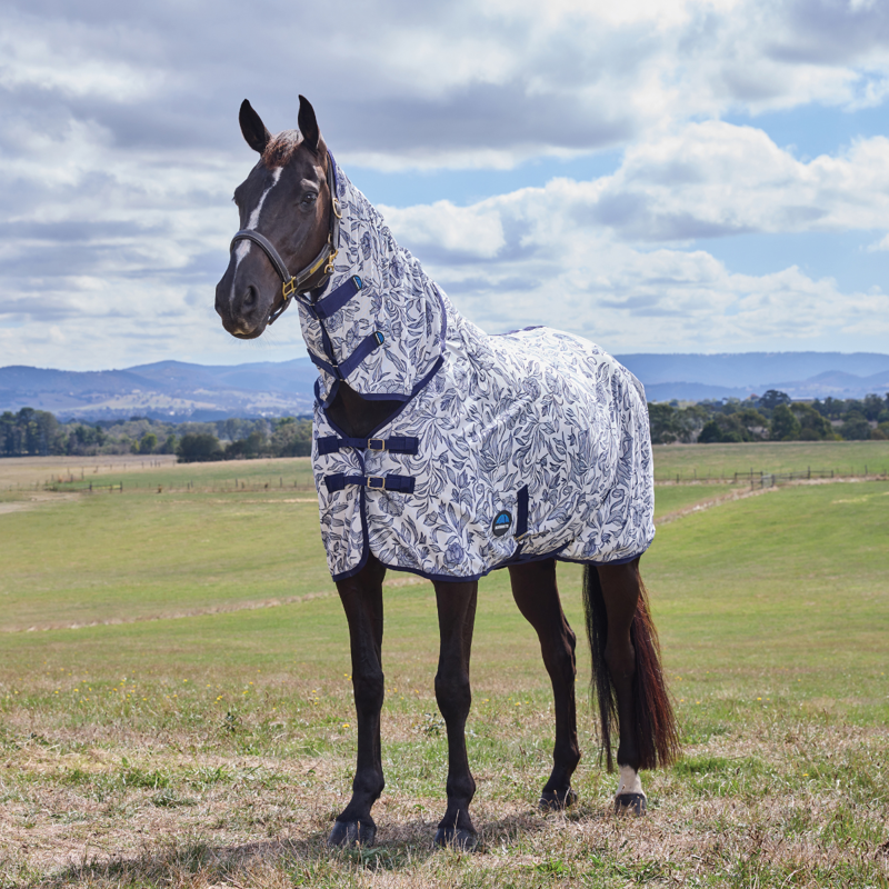WeatherBeeta ComfiTec Limited Edition Combo Fly Sheet - White/Navy Floral Print