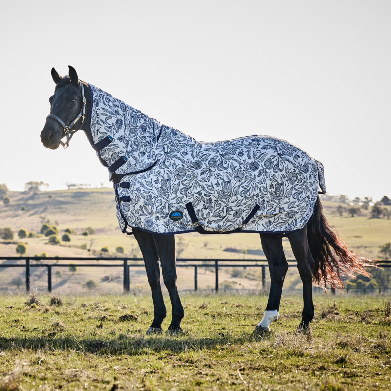WeatherBeeta ComfiTec Limited Edition Combo Fly Sheet - White/Navy Floral Print-8