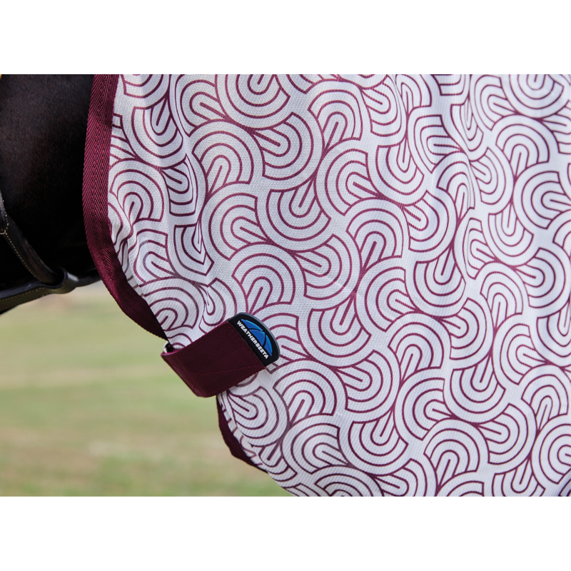 WeatherBeeta ComfiTec Limited Edition Combo Fly Sheet - White/Burgundy Bit Print-2